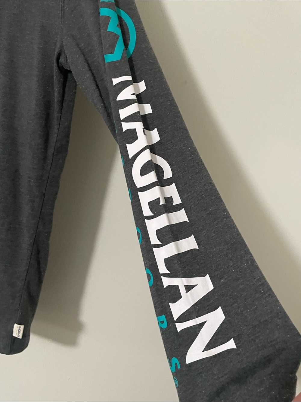Magellan Outdoors Charcoal Long-Sleeve Logo Tee with Teal Accent - Picture 2 of 6